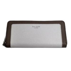 Kate Spade Wallet Leather Margaux Slim Continental Clutch  (Optic White Multi)